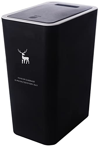Papelera de baño rectangular 14 litros Sooyee negro