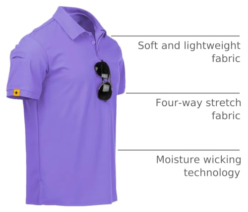 Image of ZITY Mens Polo Shirt Short Sleeve Sports Tactical T-Shirt Athletic Golf Polos Daily Casual Stylish Collared Shirts for Men