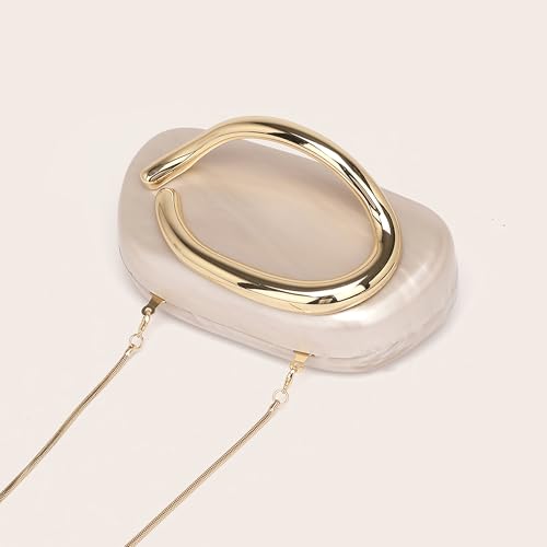 Image of Acrylic Clutch Purse for Women Marbling Evening Wedding Handbags Acrylic Shell Box Purses for Party Prom Cocktail