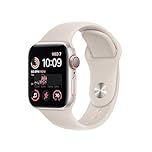 Apple Watch SE (2nd Gen) (GPS + Cellular, 40mm) - Starlight Aluminum Case with Starlight Sport Band, M/L (Renewed)