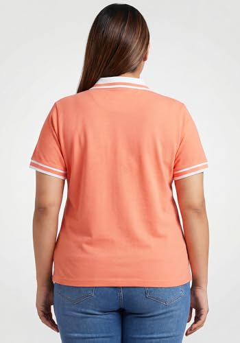 Image of Wear Your Opinion Plus Size Women Polo V Neck Stripe Collar Tshirt Top | Half Sleeve
