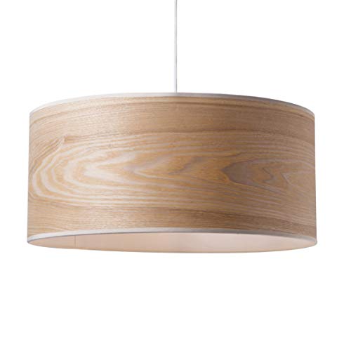 Luminaire Wooden,suspension fibre de bois, 60 W,naturel, ø 38 x H 22 cm