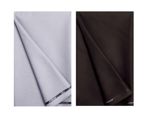 Image of Abhi Fashion Men's Cotton Formal Unstitched Combo Trouser Fabric For Men (Pack Of 2)