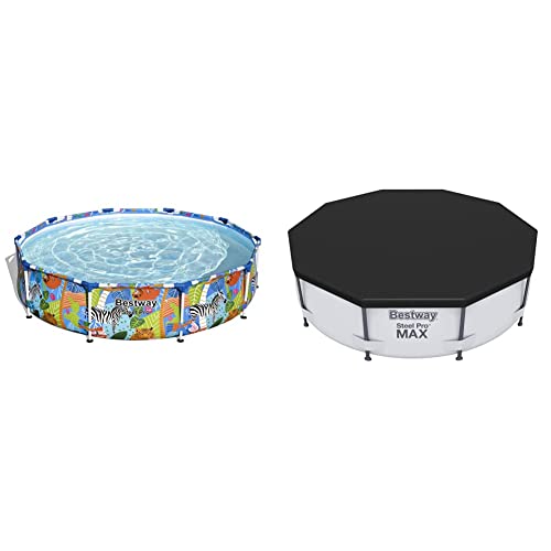 Bestway 56985 - Piscina Desmontable Tubular Infantil Steel Pro 305X66 Cm Tritech Reforzado Con Marco De Acero + 58036 - Cobertor Invierno Para Piscina Desmontable Ø305 Cm