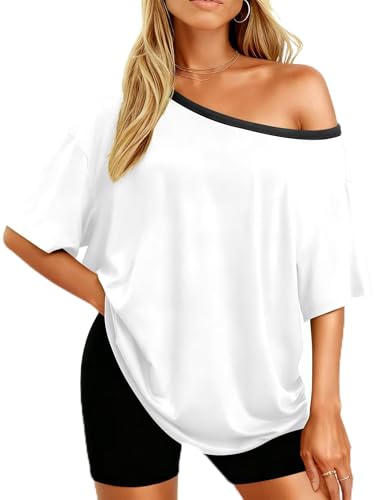 BONITEE Chemise col bateau épaules dénudées blanche XL