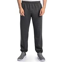 Fruit Of The Loom Mens Eversoft Fleece Elastic Bottom With Pockets, Relaxed Fit, Moisture Wicking, Breathable Sweatpants, Black Heather, Large US