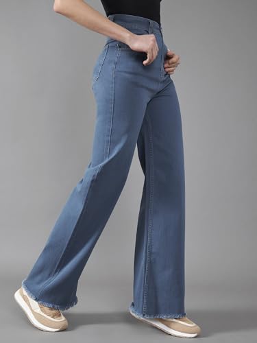 Image of Dolce Crudo Boot Cut High Rise Cropped Jeans for Women