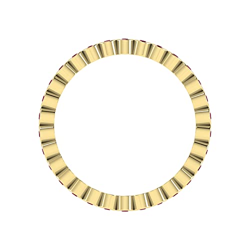 Dazzlingrock Collection Round Diamond or Gemstone Bezel-Set Stackable Eternity Wedding Band for Women in 10K Gold, Ring Size 6.53