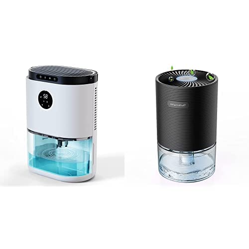Deshumidificador Electrico, Silencioso y Portátil, 7 Colores LED, Deshumidificador Purificador Aire, para Cocina, Armario, Baño Cover