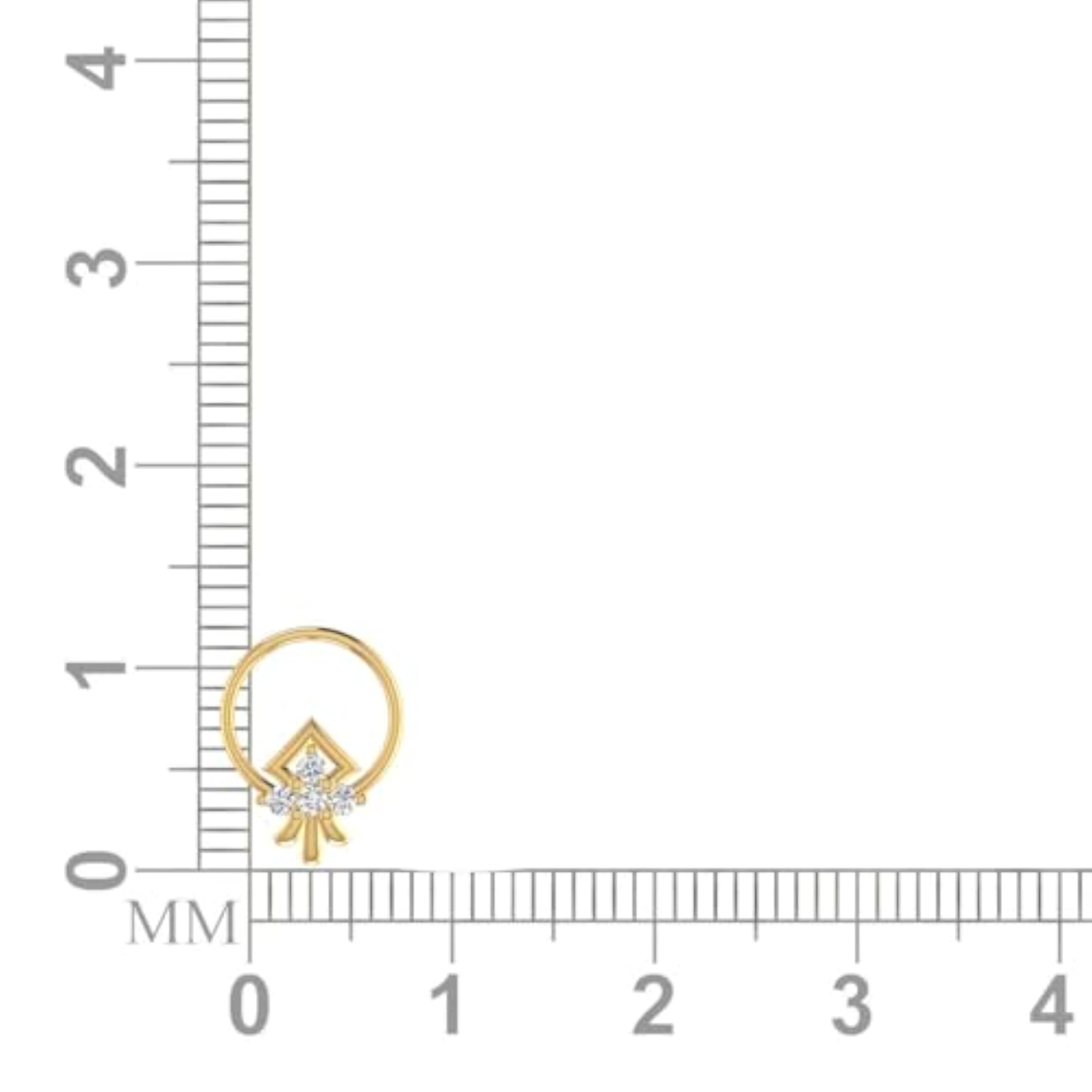 Women's 9K BIS Hallmarked Yellow Gold Stud Nosering