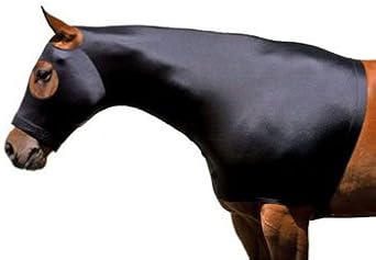 Medium Horse Comfort Stretch Spandex Neck Hood Mane Stay Black 521MW04BK