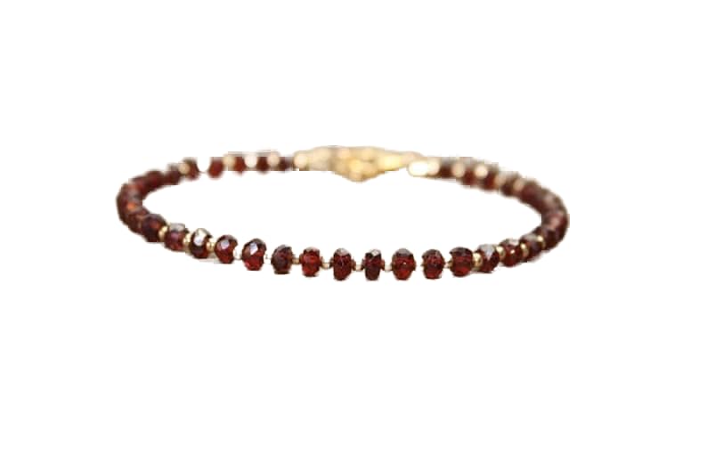 Bracelet grenat LKBEADS perles de protection 3.5mm, le cadeau idéal unisexe