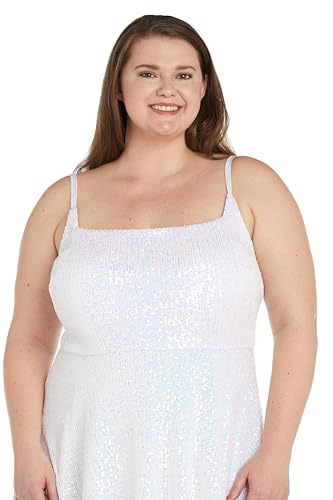 Image of Mini Sequined Evening Dress W /Square Neck & Adjustable Spaghetti Straps