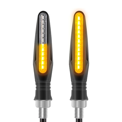 Kmuqshy 2 Piezas Intermitentes Moto LED 12V Universales, Luz Señal de Giro Ámbar con 12 LED, Luz Estroboscópica Impermeable para Motocicleta Scooter Bicicleta Coche Indicador Señalización Compacto