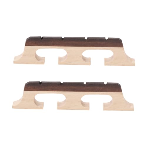 LT Easiyl 2PCS Brücke Ersatz Zubehör 4 Saiten Dreibeinige Ebenholz Ahorn Banjo Brücke Kompatibel mit Banjo Gitarre Ukulele