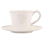 Clayre & Eef HRTKSN Kaffeetasse mit Untertasse Ø 15 * 8 cm
