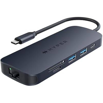 HyperDrive Next 8 Port USB C Hub for Mac, PC, and Chromebook with 4K60Hz HDMI, 2 USB-A, 10Gbps 140W Power Delivery, SD & microSD Card Reader, Ethernet Ports