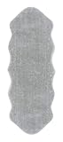 andiamo Kunstfellteppich Lambskin in doppelter Fellform Fellimitat Fellteppich Hochflorteppich, 55 x 160 cm hellgrau