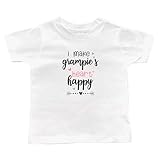 I Make Grampie's Heart Happy Black or White Infant or Toddler T-Shirt, Grandson or Granddaughter Present, Kid Shirt, Valentine's (Grampie Heart Happy Shirt)