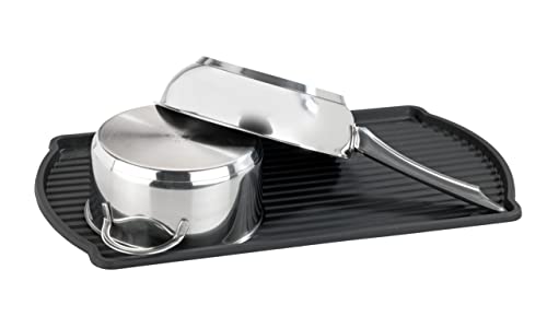 WENKO Geschirrabtropfer Mod. Basic, Abtropfgestell für Geschirr, ideal zum Abstellen neben der Spüle, aus pulverbeschichtetem Metall und Kunststoff, 47,5 x 11 x 26,5 cm, Schwarz