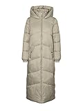 laurel daunenmantel Frontreißverschluss VERO MODA Damen Steppmantel VMUppsala Long Coat lange gefütterte Jacke mit Kapuze 10270145 Laurel Oak L