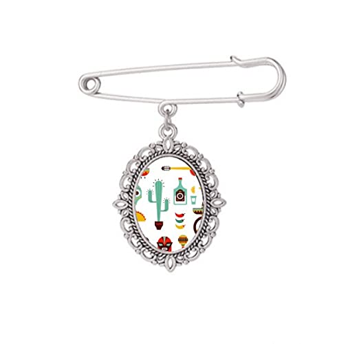 Broche de guitare avec pin's Sombrero Chili Mexico pour accessoiriser une veste