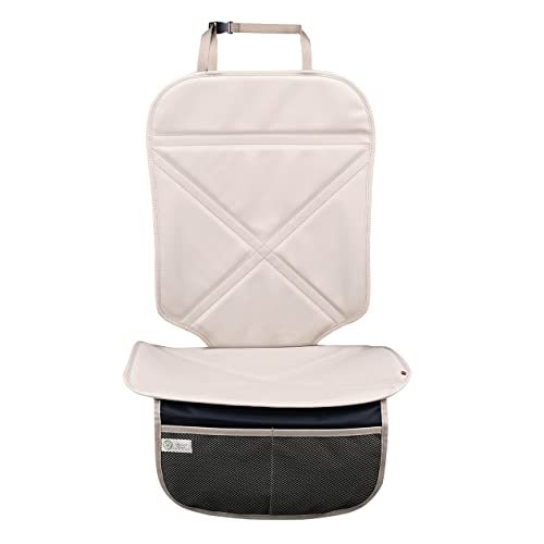 Viaviat Car Seat Protector Leather Waterproof Child Safety Seat Protector Cover With Thick Pad And 2 Large Pockets Durable Kick Mat For All Auto Seat (Beige) #TOP1
