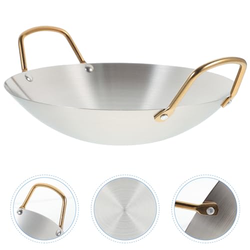 Wok de acero inoxidable STOBAZA con doble mango y fondo redondo miniatura 5