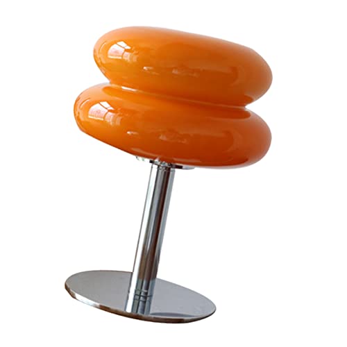 Eiertaart Tafellamp, Nachtkastje Lampen voor Meisjes, Zacht Licht Leuke Glazen Tafellamp USB Bureaulamp voor Woonkamer Slaapkamer Decoratieve