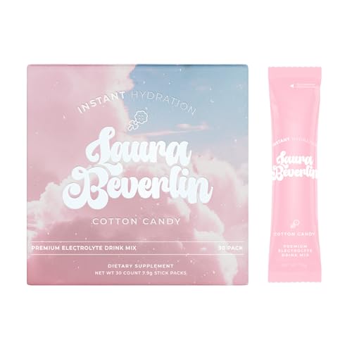 Image of Instant Hydration Electrolytes Powder Packets - Cotton Candy Drink Mix - Zero Sugar - Keto, Vegan, Gluten-Free, Non-GMO - Boost Recovery, Brain Health, Muscle & Tissue Support- 30 Sticks