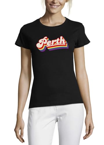 T-shirt coton col rond femme noir Perth idéal pour vos sorties décontractées et week-ends