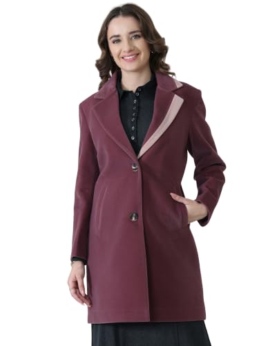 Image of PLAGG Women's Notched Lapel Long Overcoat