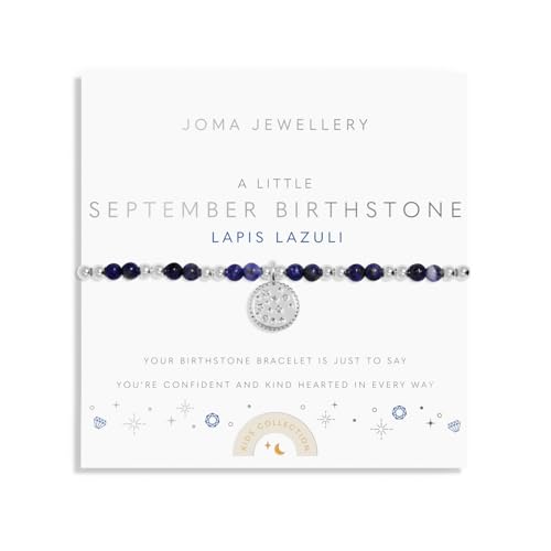 Joma Jewellery CHILDREN'S BIRTHSTONE A LITTLE SEPTEMBER | Silver Plated 15.5cm Stretch Bracelet stretch