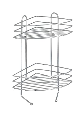WENKO Duschablage Ecke 2 Etagen, Eckregal zur Wandmontage mit Schrauben,...