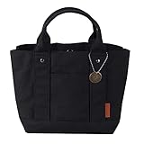 [DOTTI VEN] トートバッグ キャンバス 小さめ 底にICカード入れ 軽量 3つ仕切り ミニトートバッグ ハンドバッグ ランチバッグ 手提げ 自立 サブバッグ レディース メンズ 多ポケット おしゃれ お買い物 男女兼用