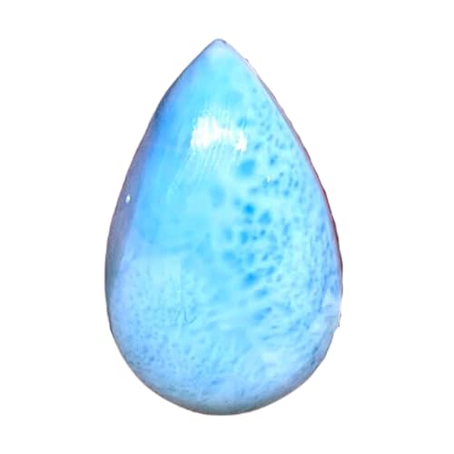 Larimar cabochon poire calibré 21mm pour réussir vos montages de pendentifs sans casse
