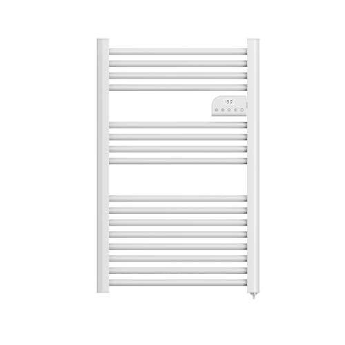 Radiateur sèche serviettes électriques à inertie sèche barres rondes 500W thermostat programmable Cosyup Olen Blanc Garantie 3 ans