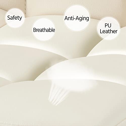 Yaheetech Bar Stools - Modern Adjustable Kitchen Island Chairs Counter Height Barstools Swivel Pu Leather Chair 30 Inches,X-Large Base And Seat, 2Pcs Beige #TOP7