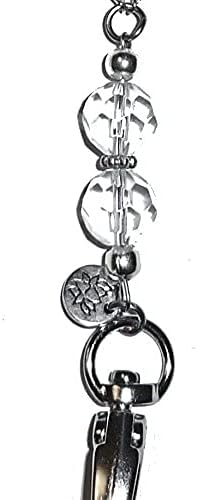 Women's Beaded Lanyard With ID Badge Holder - 34 Inch Slim Professional Keychain Necklace