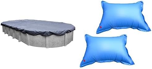Pool Mate 341224-4-PM Winter Pool Cover with Pillows, Extra Heavy-Duty Slate Blue, 12 x 24 ft Above Ground Pools