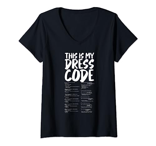 T-shirt computer This Is My Dress Code HTML Coding IT Nerd Maglietta con Collo a V