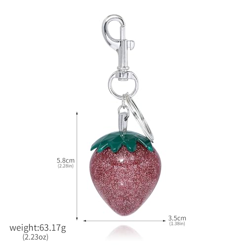Image of Fruit Bag Charm Keychain - Gold Key Chain, Cute Purse Handbags Accessories - Beautiful Gift for Women