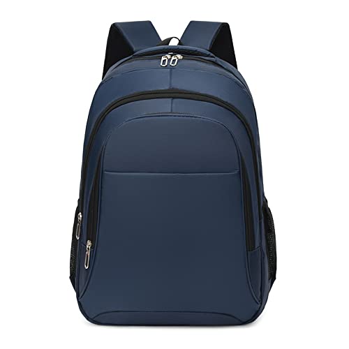 Sac à dos imperméable grande capacité en tissu Oxford bleu uni taille L