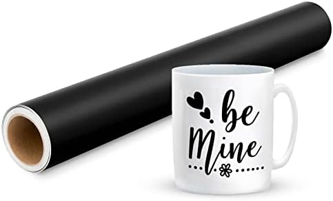 Prime Vinyl 11Ft Matte Black Vinyl for Cricut - 30.5 x 335.5 cm Black Permanent Vinyl Roll for Silhouette Cameo, Cutting Machine, Home Decor, Cups, Car Window