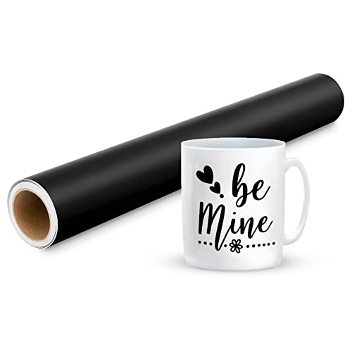 Prime Vinyl 11Ft Matte Black Vinyl for Cutting Machine - 30.5 x 335.5 cm Black Permanent Vinyl Roll for Silhouette Cameo, Cutting Machine, Home Decor, Cups, Car Window