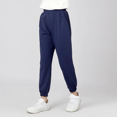 Girls Boys Pants Quick Dry Baggy Kids Linen Joggers 5-12Y4