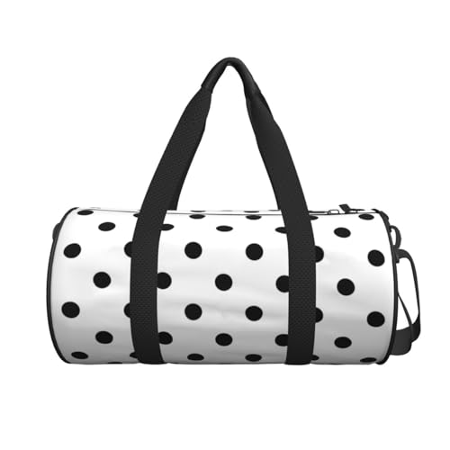 Black And White Polka Dot Gym Duffel Bag Adult Travel Bag Lightweight Yoga Bag Carryon Gymbag Sport Duffel Bag For Men Women3