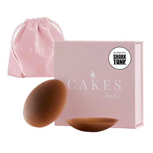 Image of CAKES Body Non-Adhesive Circle Nipple Covers for Women - Silicone Nipple Covers with Travel Pouch - Reusable No-Stick Design