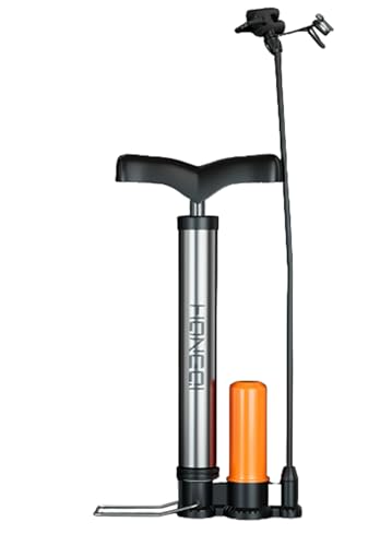 【XXA】手動 自転車 空気入れ 軽量 ポンプ 仏式 米式 英式バルブ対応 - コンパクト ポータブル フロアポンプ - タイヤ/水泳リング/バスケットボール/風船を膨らませる - ステンレス鋼・樹脂製 3本アダプター 高圧計付き (クラシックショート 1