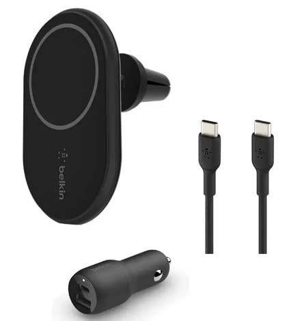 BELKIN MagSafe対応ワイヤレス車載充電器 USBカーチャージャーセット